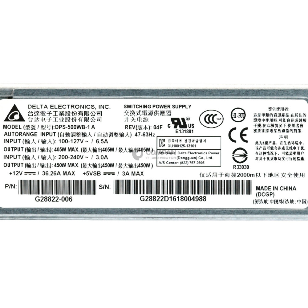 G28822-006 DELTA ELECTRONICS 450W POWER SUPPLY